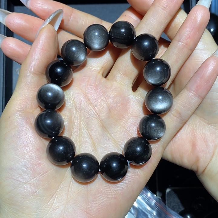 黑曜岩手链未镶嵌李*咩