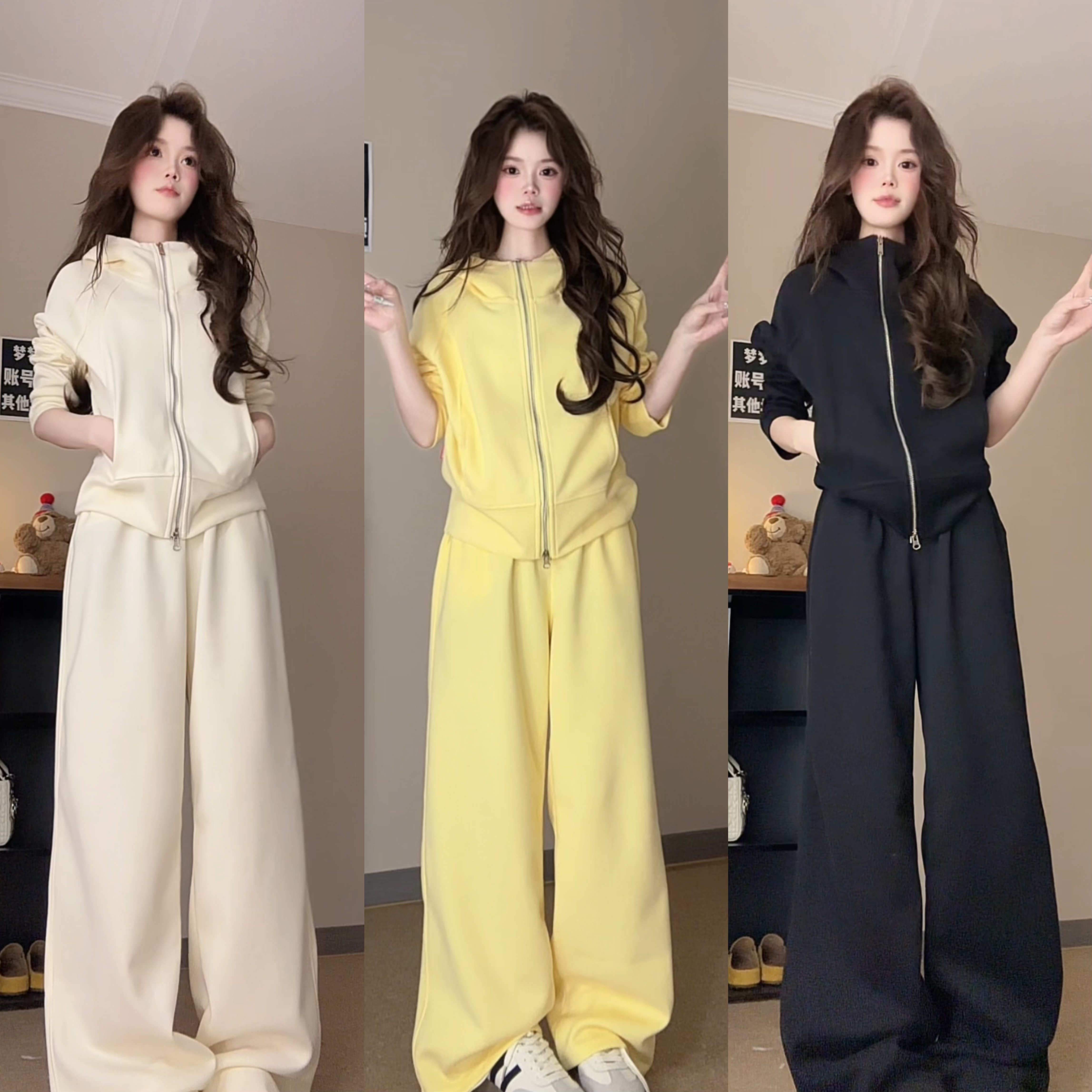 减龄时尚气质时尚套装休闲风连帽洋气网红春秋显瘦两件套