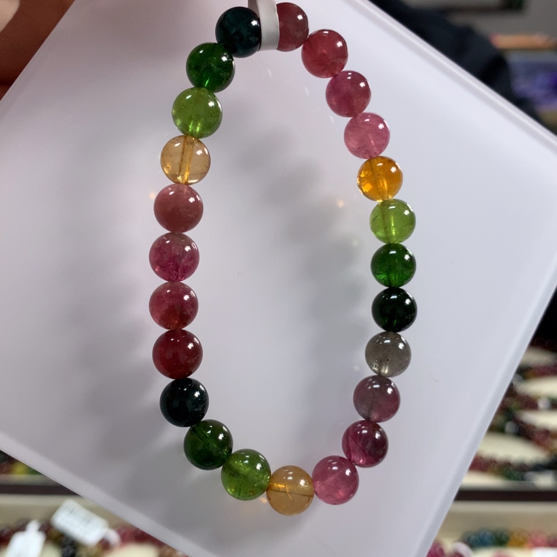 碧玺手链未镶嵌7.8毫米左右