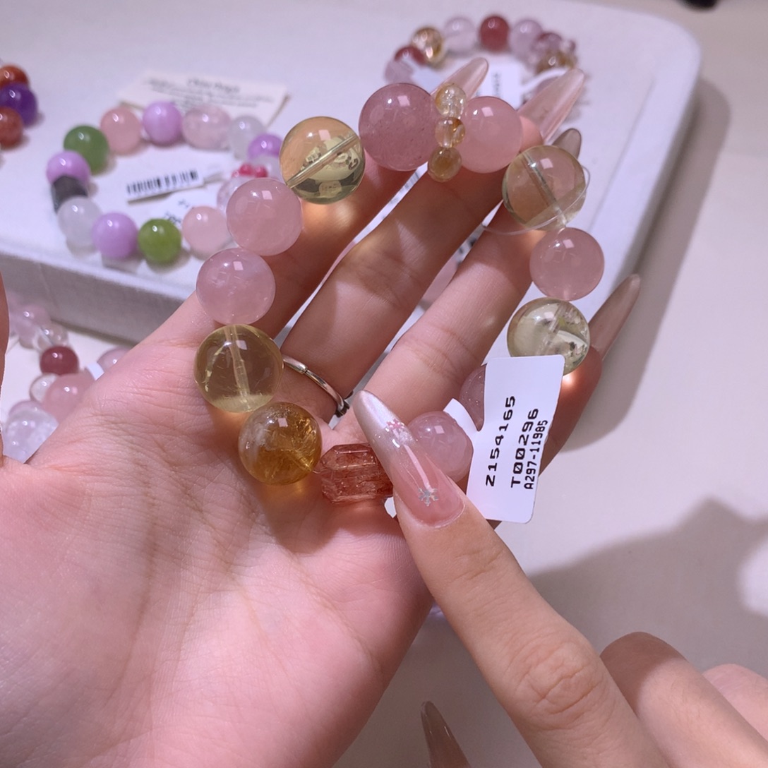 水晶手链未镶嵌多宝粉水晶