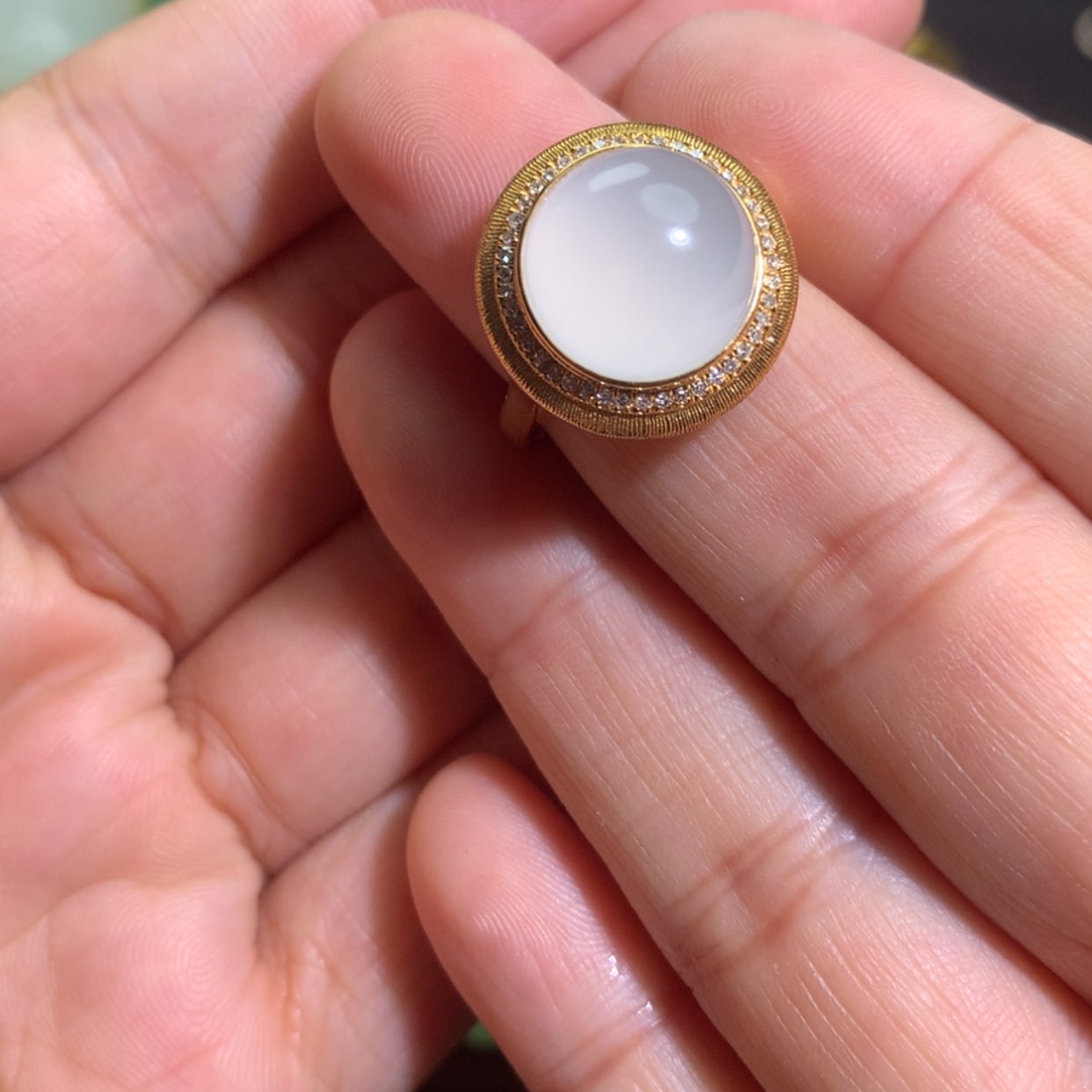 【闪购商品】18K金镶嵌和田玉珠宝半成品