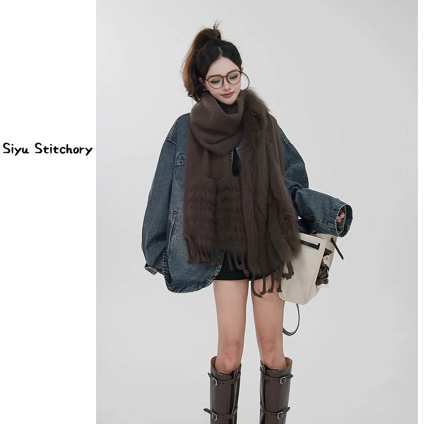 【思语】“皓月-围脖” CC25816 新款狐狸毛围脖