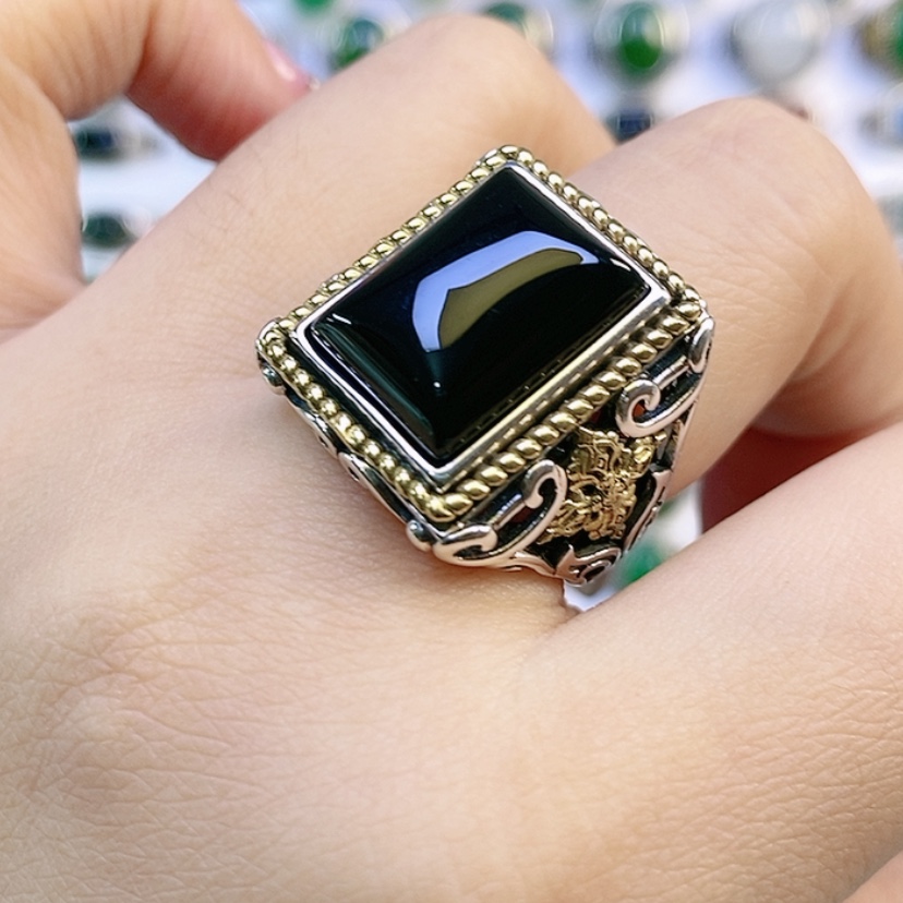 【闪购商品】银S925镶嵌戒指玛瑙/玉髓