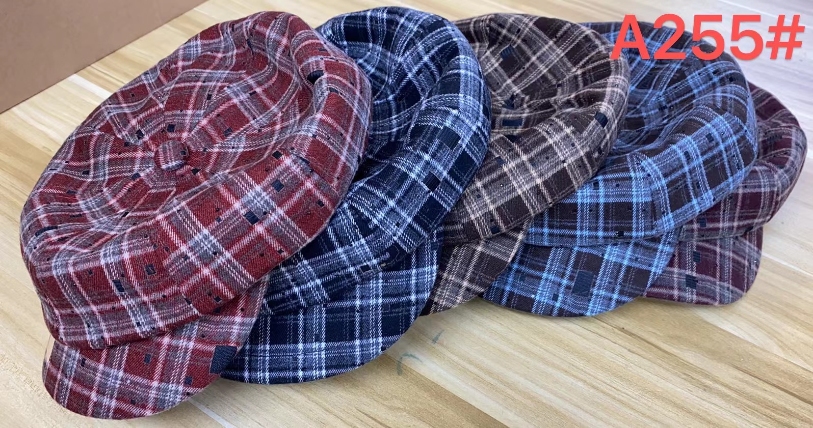 A255#亮闪闪方块八角帽