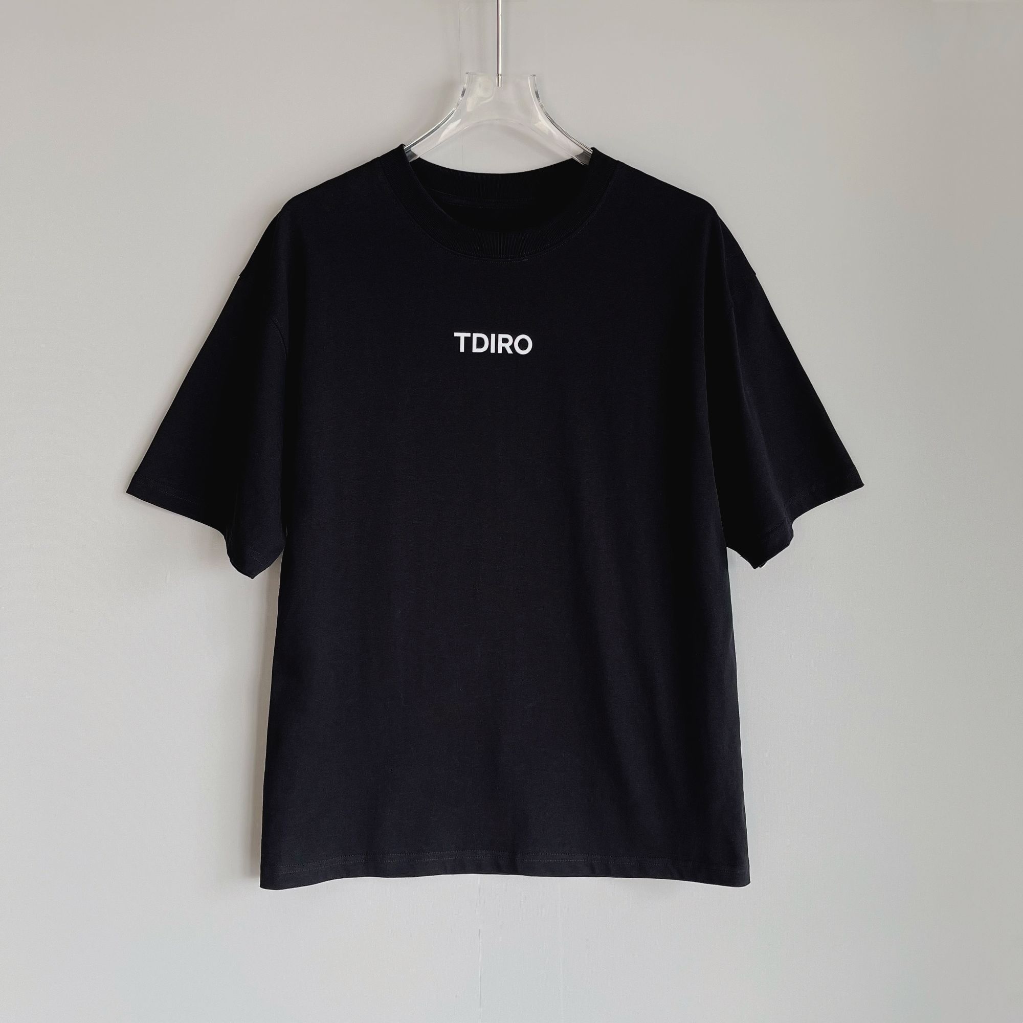 TDIRO 原创设计2025新款夏季黑色oversize宽松T恤男女可穿