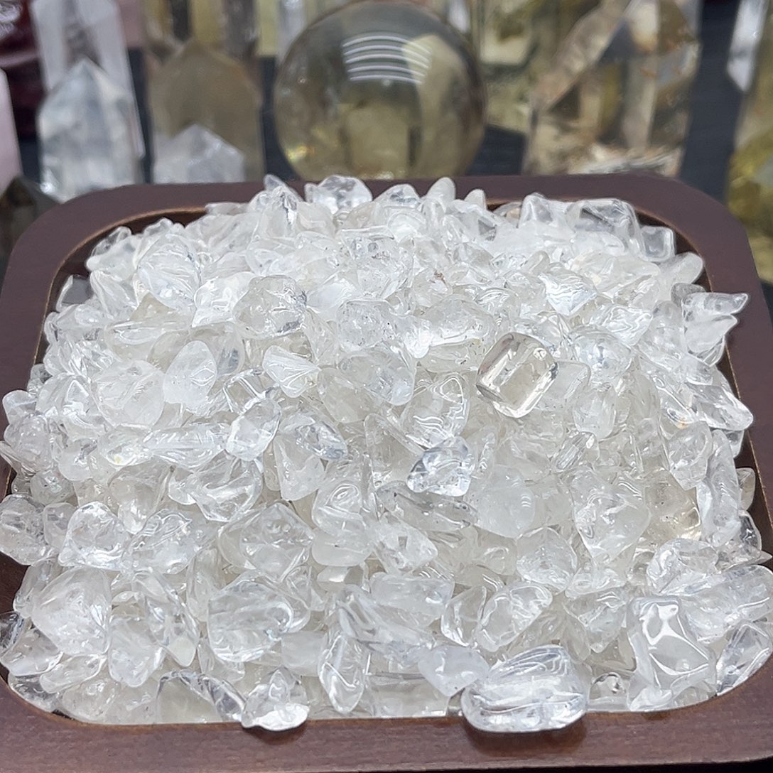 未镶嵌珠宝半成品水晶8 白水晶碎石（一盘）