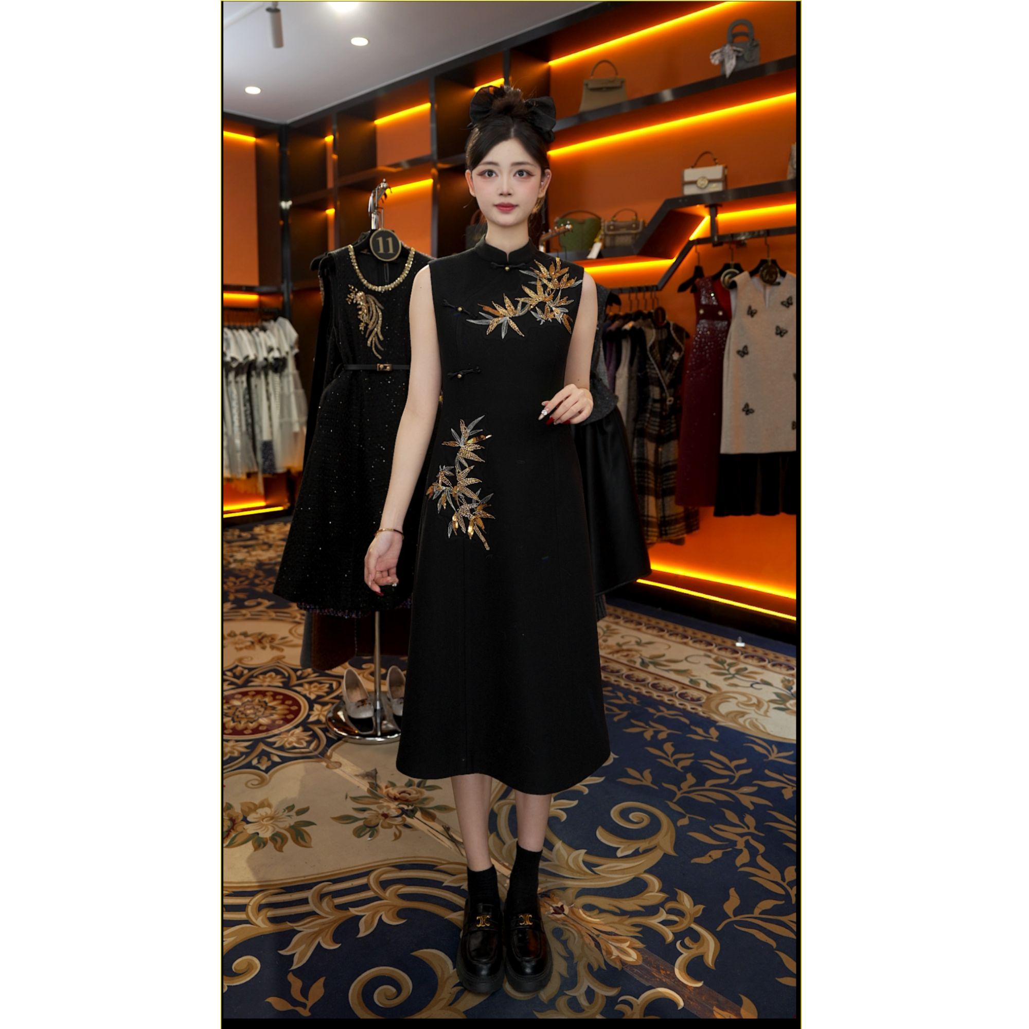 【宠粉价】赫本风轻奢美拉德气质无袖设计连衣裙NH-WX342