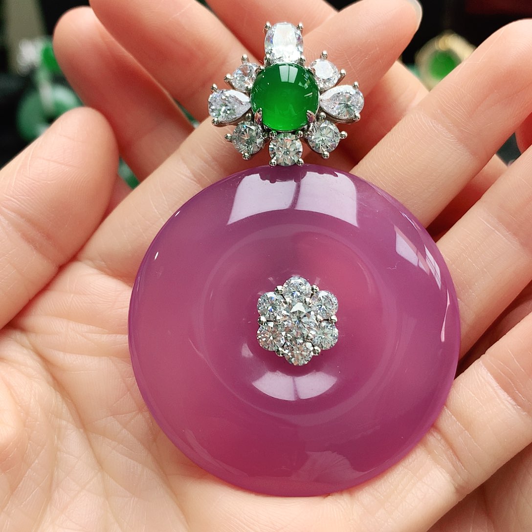 玛瑙/玉髓吊坠银S925镶嵌