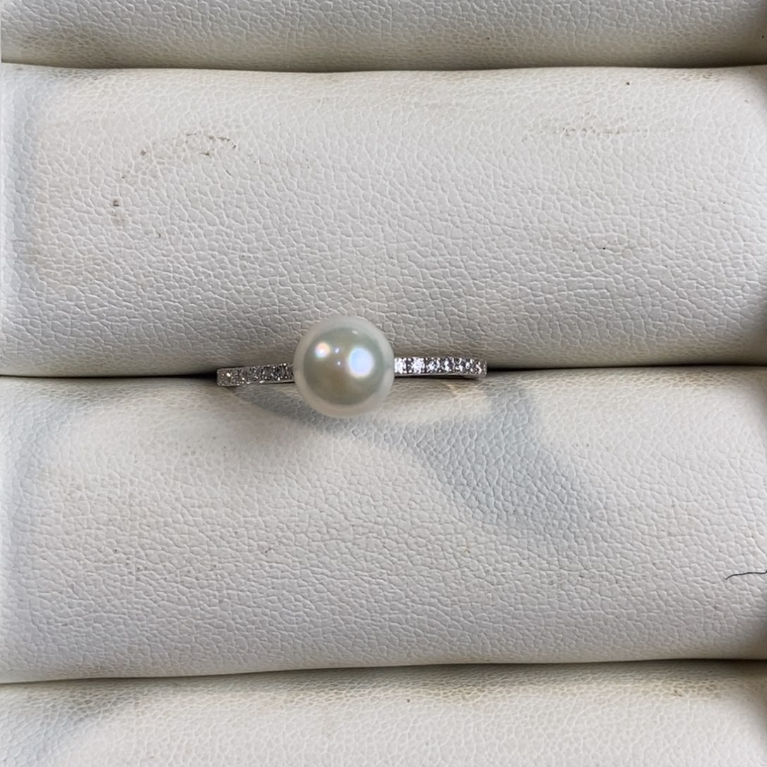 海水珍珠戒指银S925镶嵌