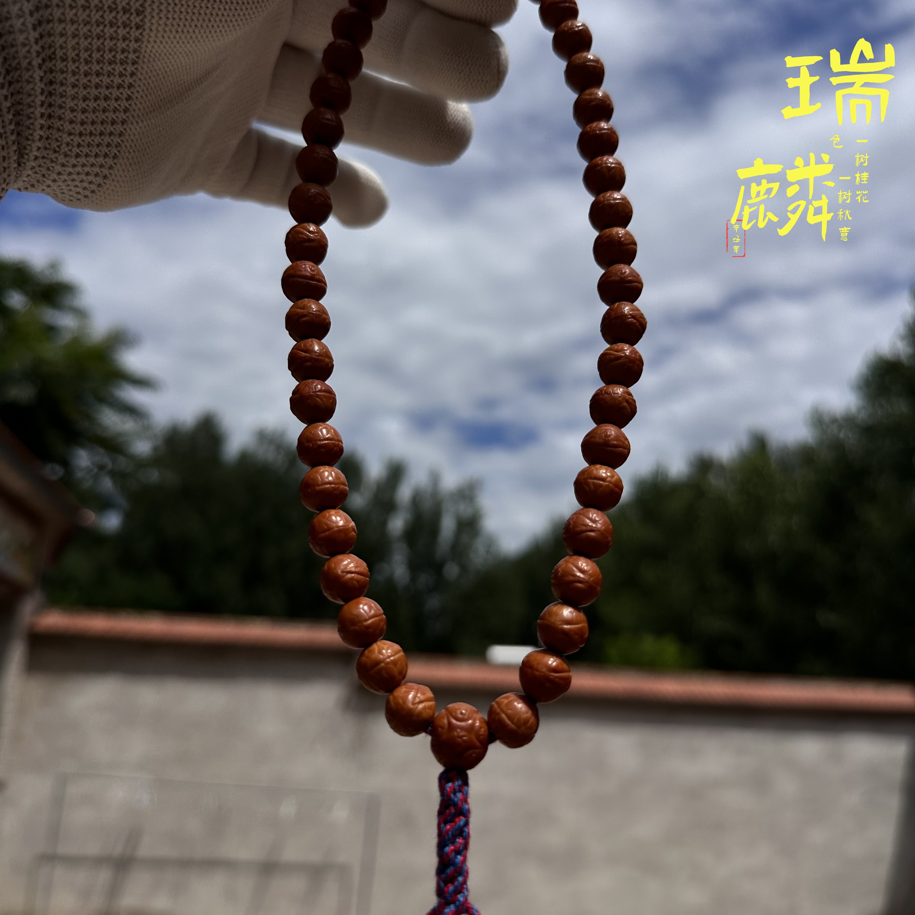 瑞麟文玩阁【手持凤眼菩提】原生态猴头雕刻手串文玩全品无瑕疵盘串