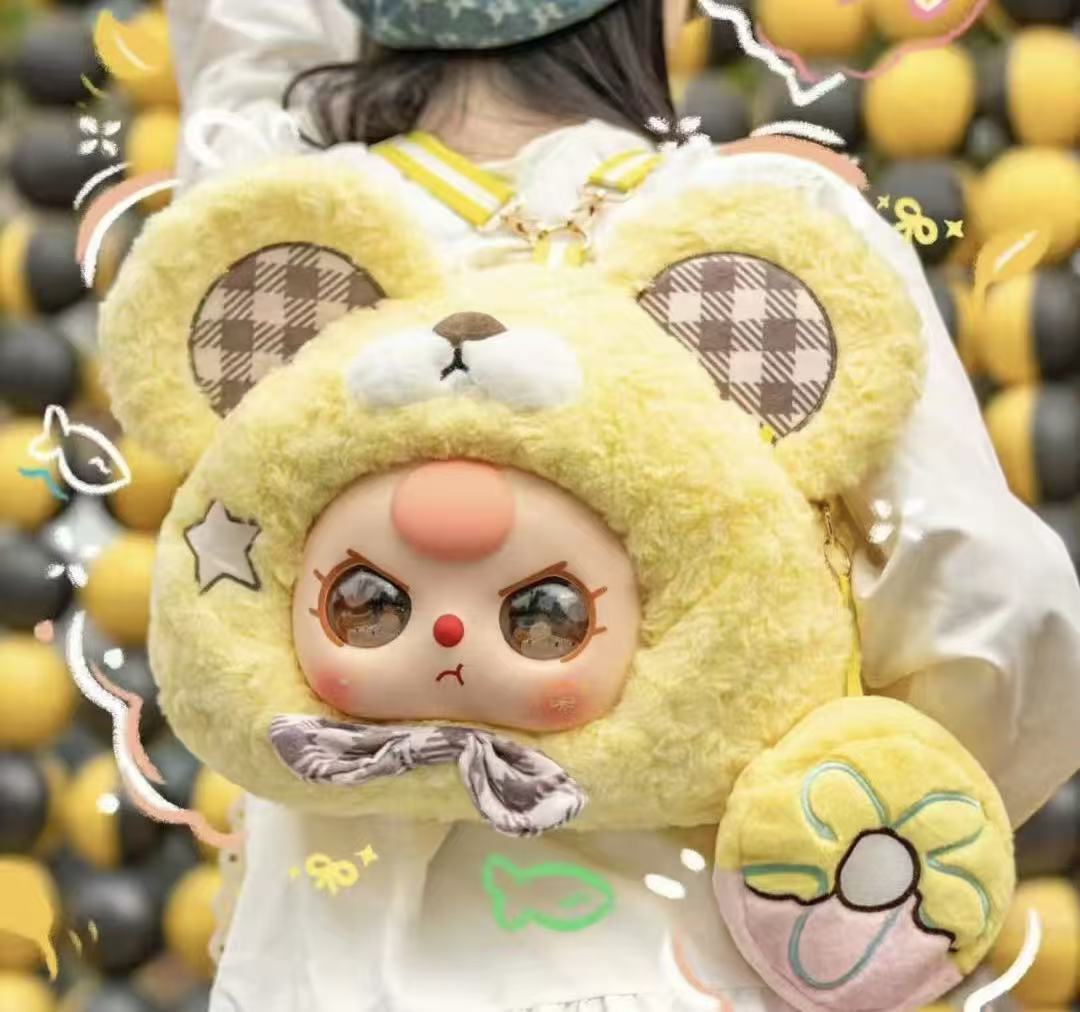【东北莱福i潮玩】福福娃三岁熊宝甜甜圈背包吊卡系列毛绒