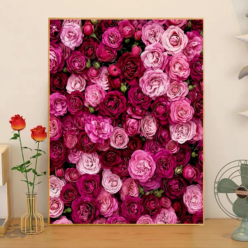 【玫瑰物语】 DIY数字油画唯美风景花卉治愈丙烯手工装饰挂画
