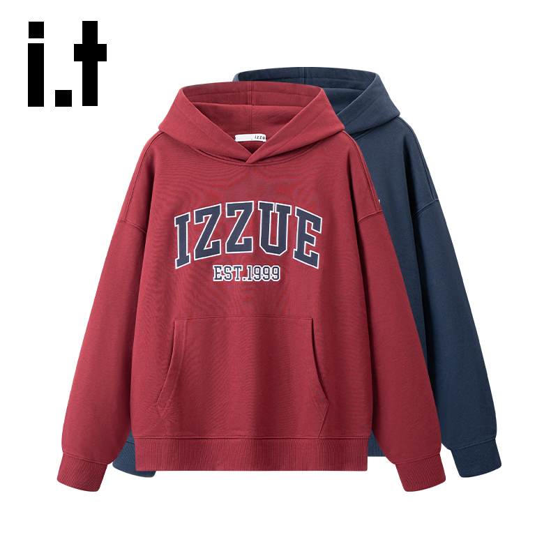 i.t izzue 潮牌复古连帽卫衣男2025秋宽松休闲百搭长袖情侣外套X