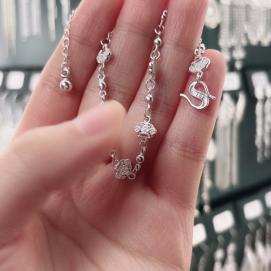 足银足银平安锁手链