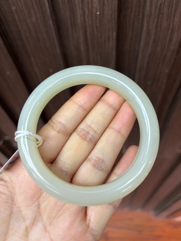 072754pn 和田玉青海料手镯59圈口 61.7g