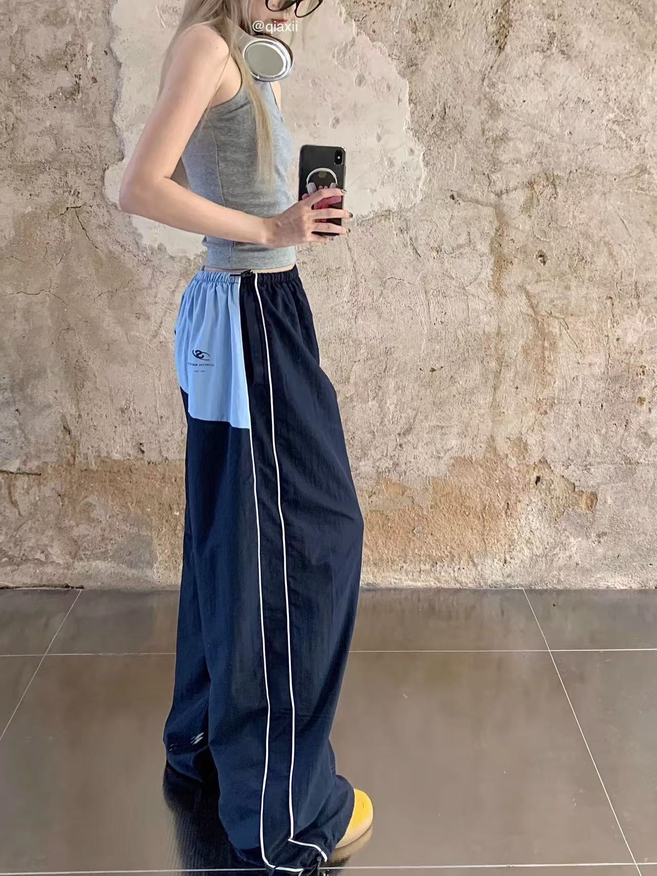 吾2025【Y】3月10日 儿童男童女童藏青色拼接工装裤5101-