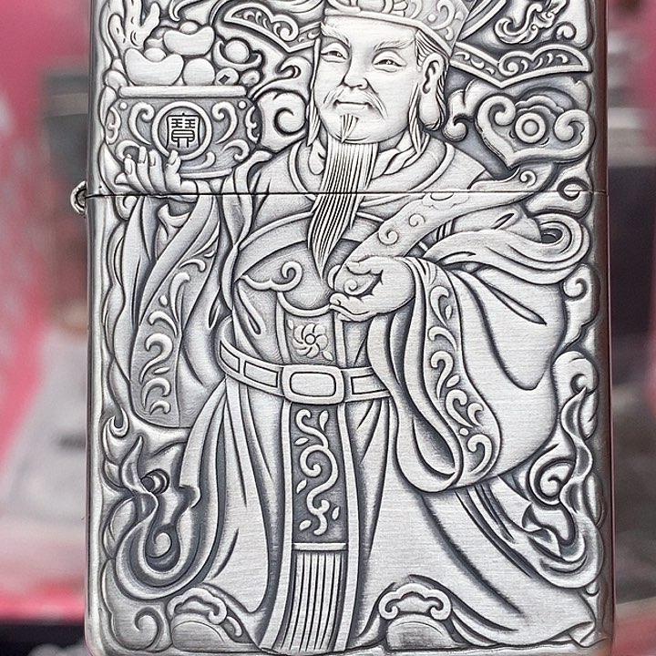 过**烟财神定制银黄铜时刻经雕工艺品牌