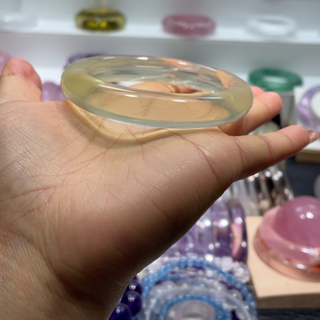 水晶手镯57.5圈口29号未镶嵌小*左