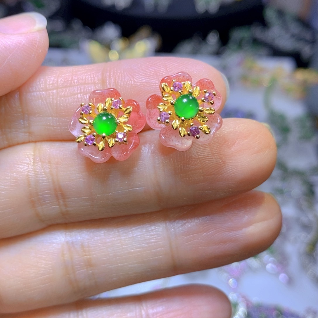 翡翠颈饰合金天然翡翠