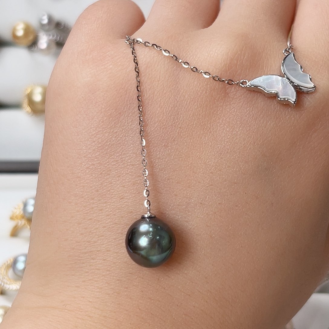 海水珍珠项链银S925镶嵌