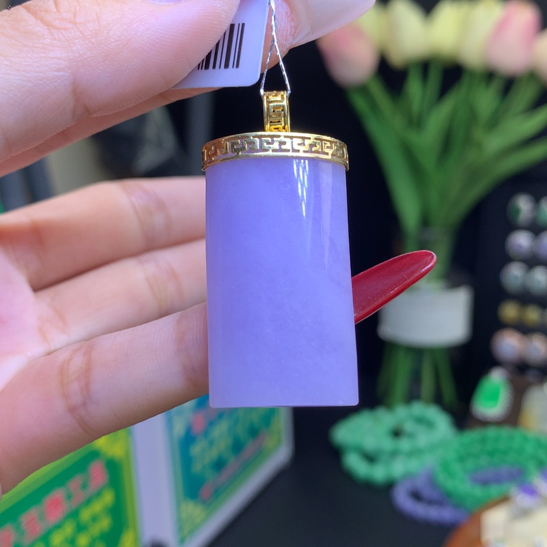 翡翠颈饰18K金镶嵌天然