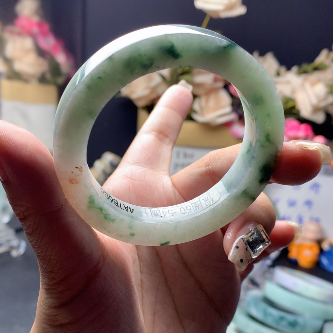 未镶嵌翡翠手镯定制翡翠50-54