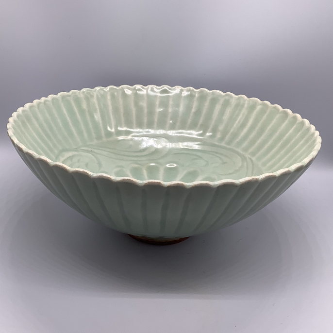 景德镇陶瓷龙泉青釉刻花大碗