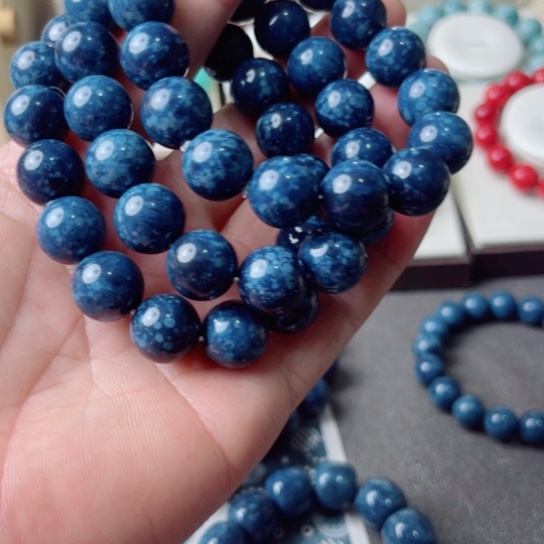 三姑娘卡1.4圆珠蓝丁手串