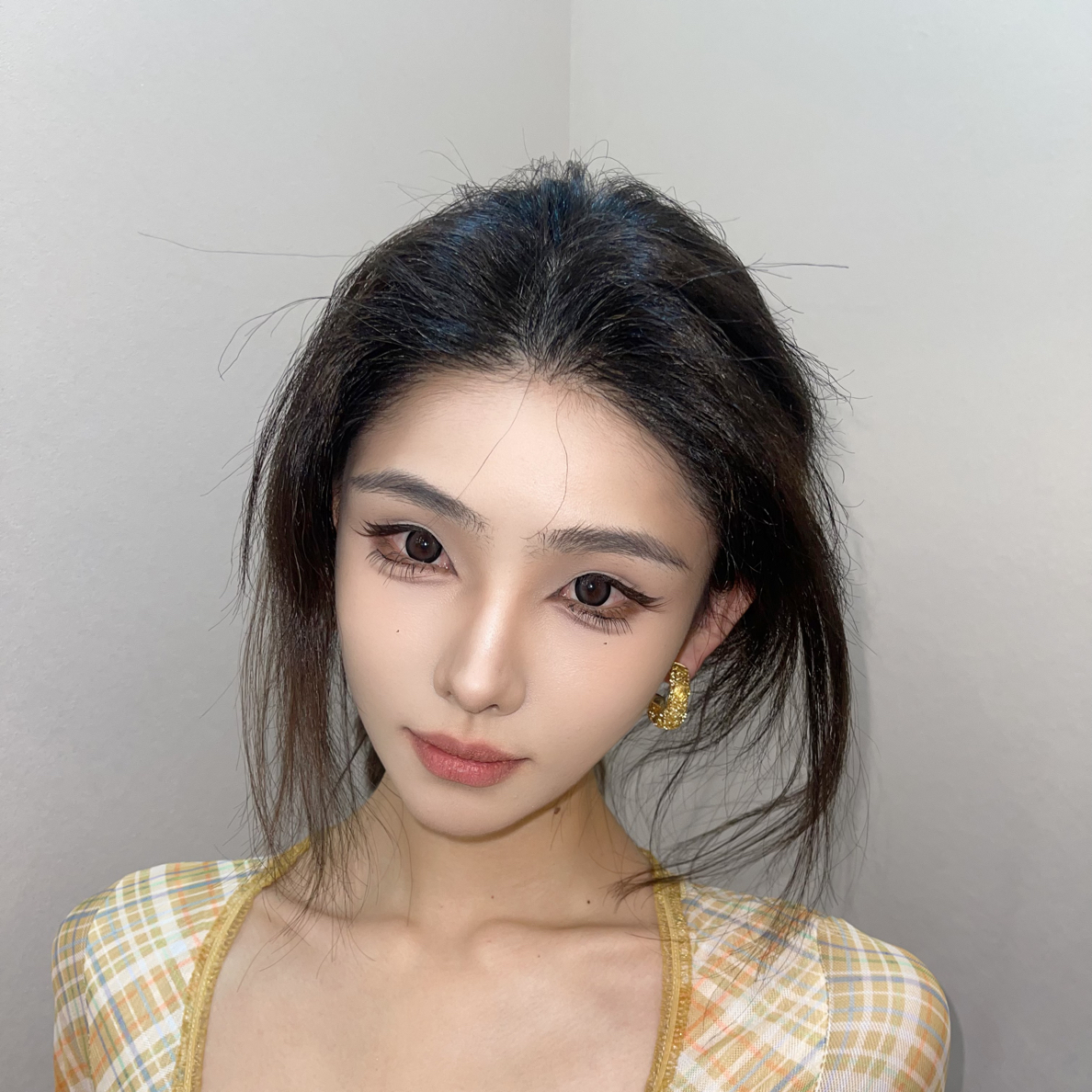 钛钢耳饰 日韩几何彩色金色女耳环珠宝金色耳圈