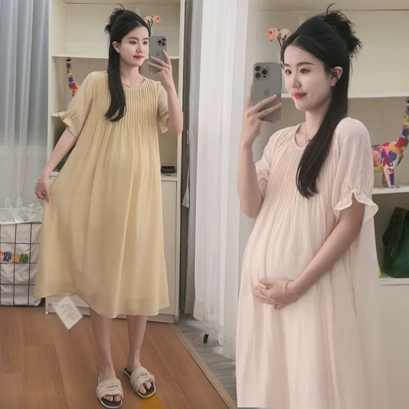孕妇装夏款2025新款孕妇连衣裙夏季时髦外穿孕妇裙子夏天