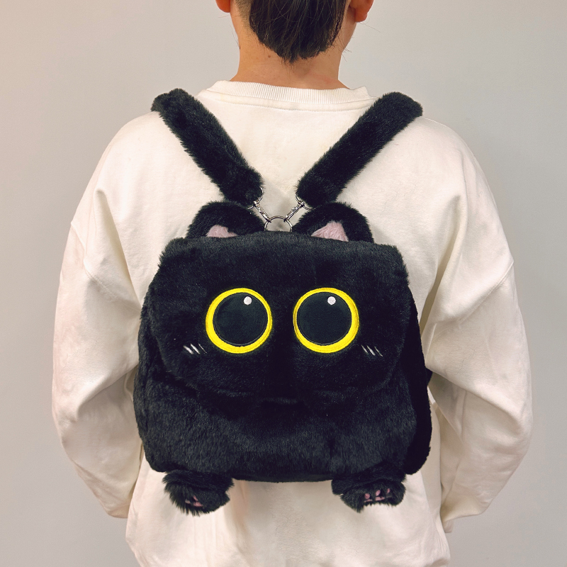 铭创优趣 网红可爱猫咪翻盖双肩包学生女生背包外出包包