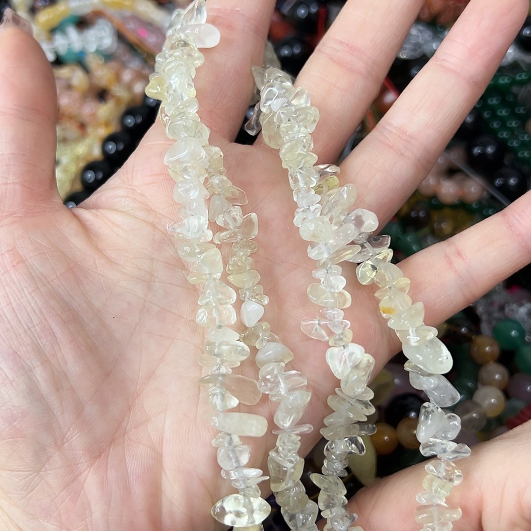 玛瑙/玉髓未镶嵌珠宝半成品，柠檬黄水晶4圈