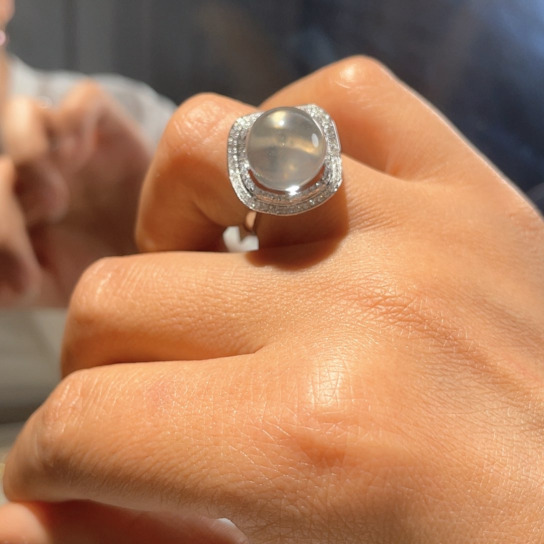 水晶戒指银S925镶嵌大气款