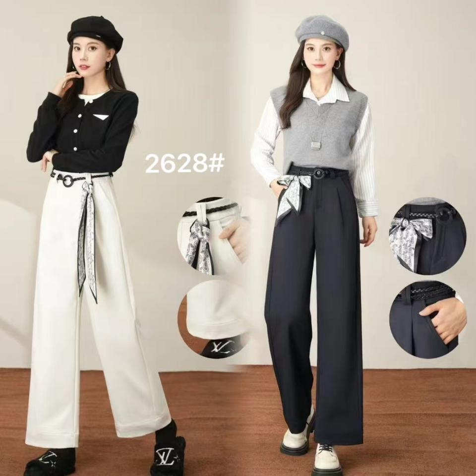 2628#时尚修身显瘦百搭阔腿裤