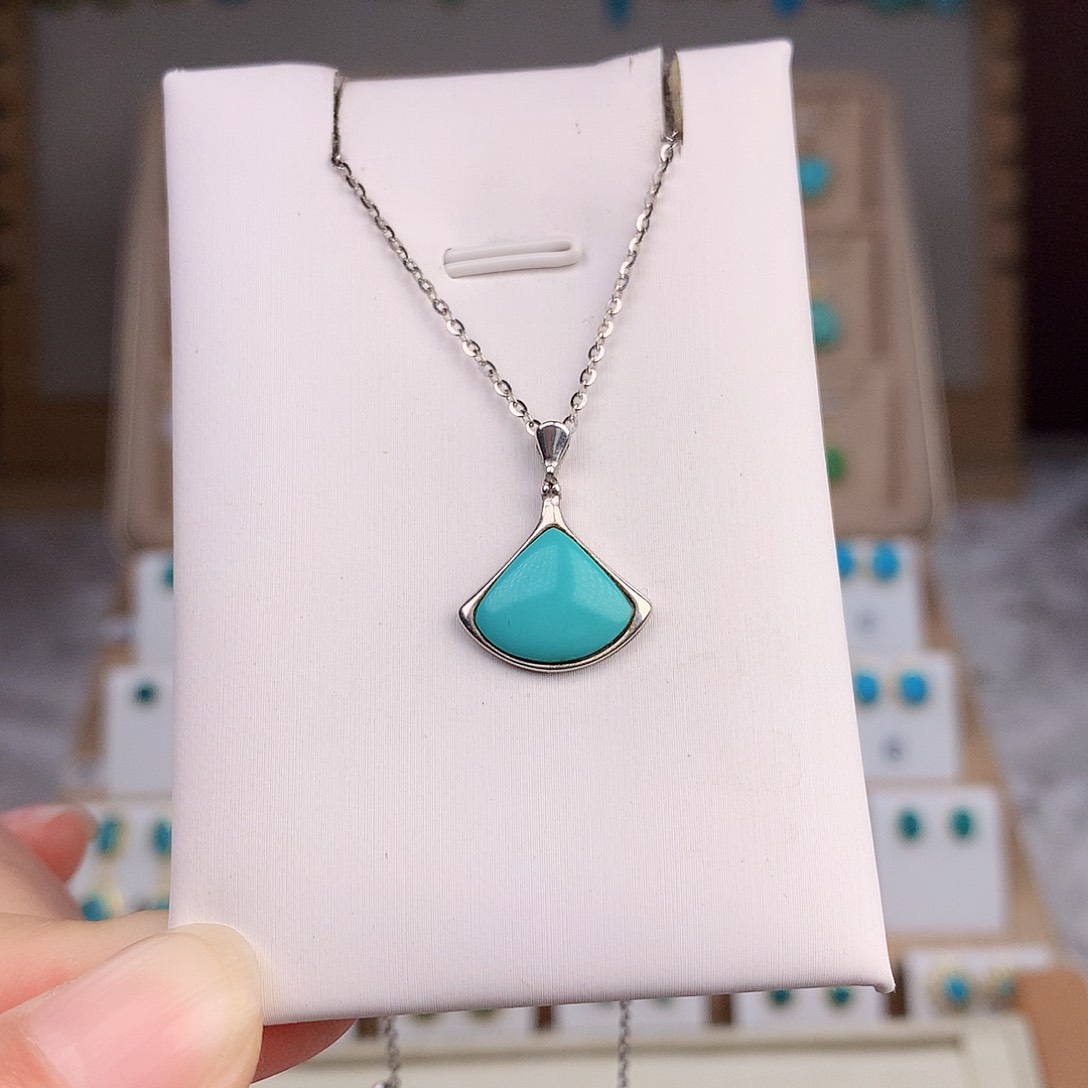 绿松石颈饰银S925镶嵌