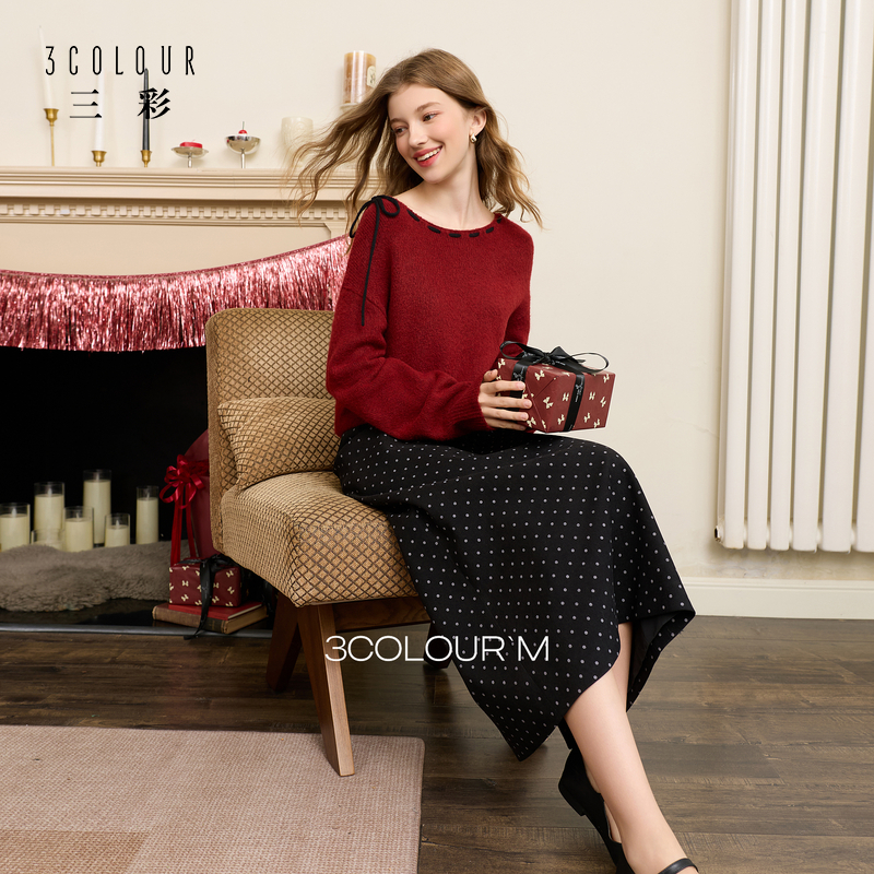 3997赵老板专属半身裙三彩2026春季新款复古波点直筒裙半身裙dbx