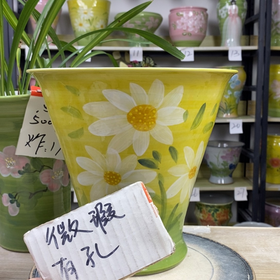 景德镇手工手绘陶瓷花盆