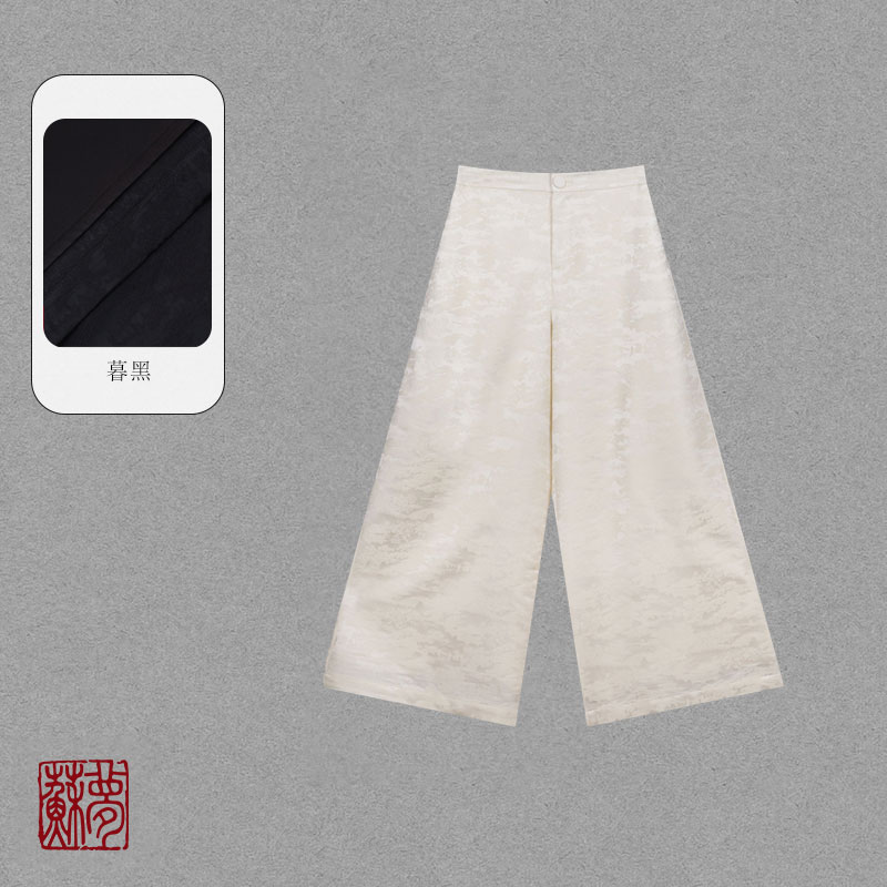 蘇夢【踏雪】多色中式百搭提花直筒裤0107540