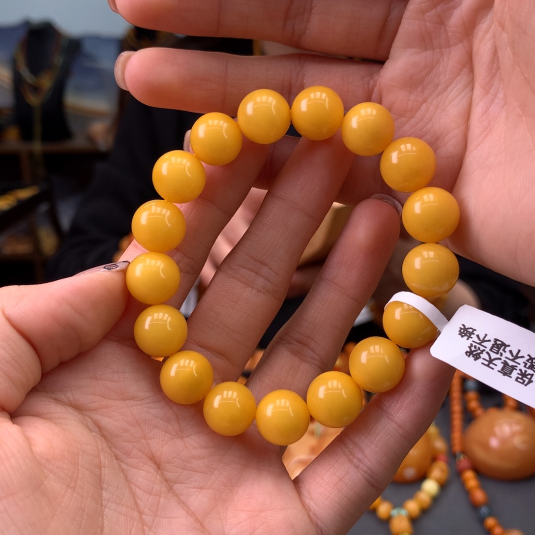 蜜蜡手串未镶嵌天然