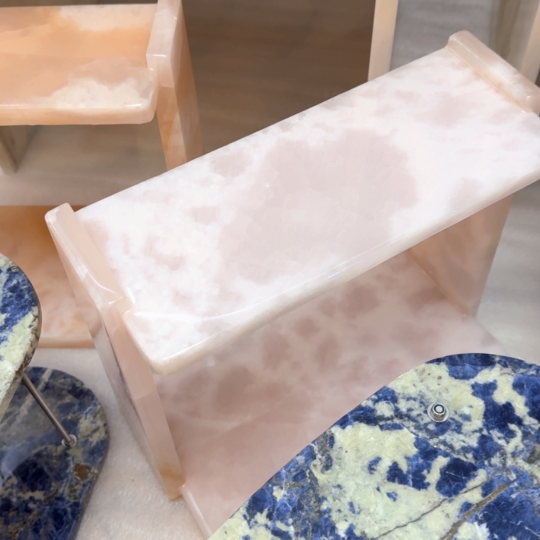 石材粉玉置物架双层