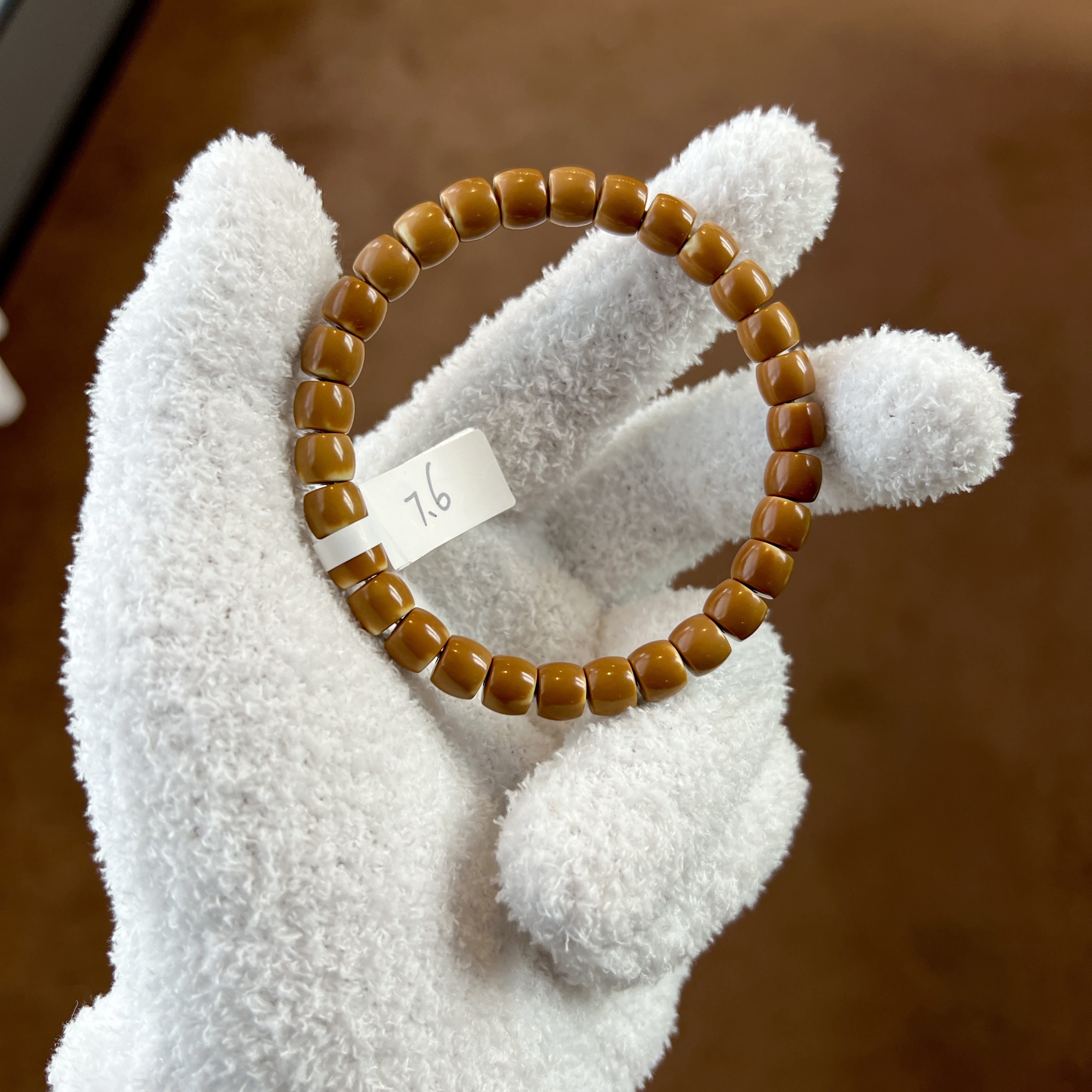 高品质核尖手串老挝核正三花7.6mm尺寸