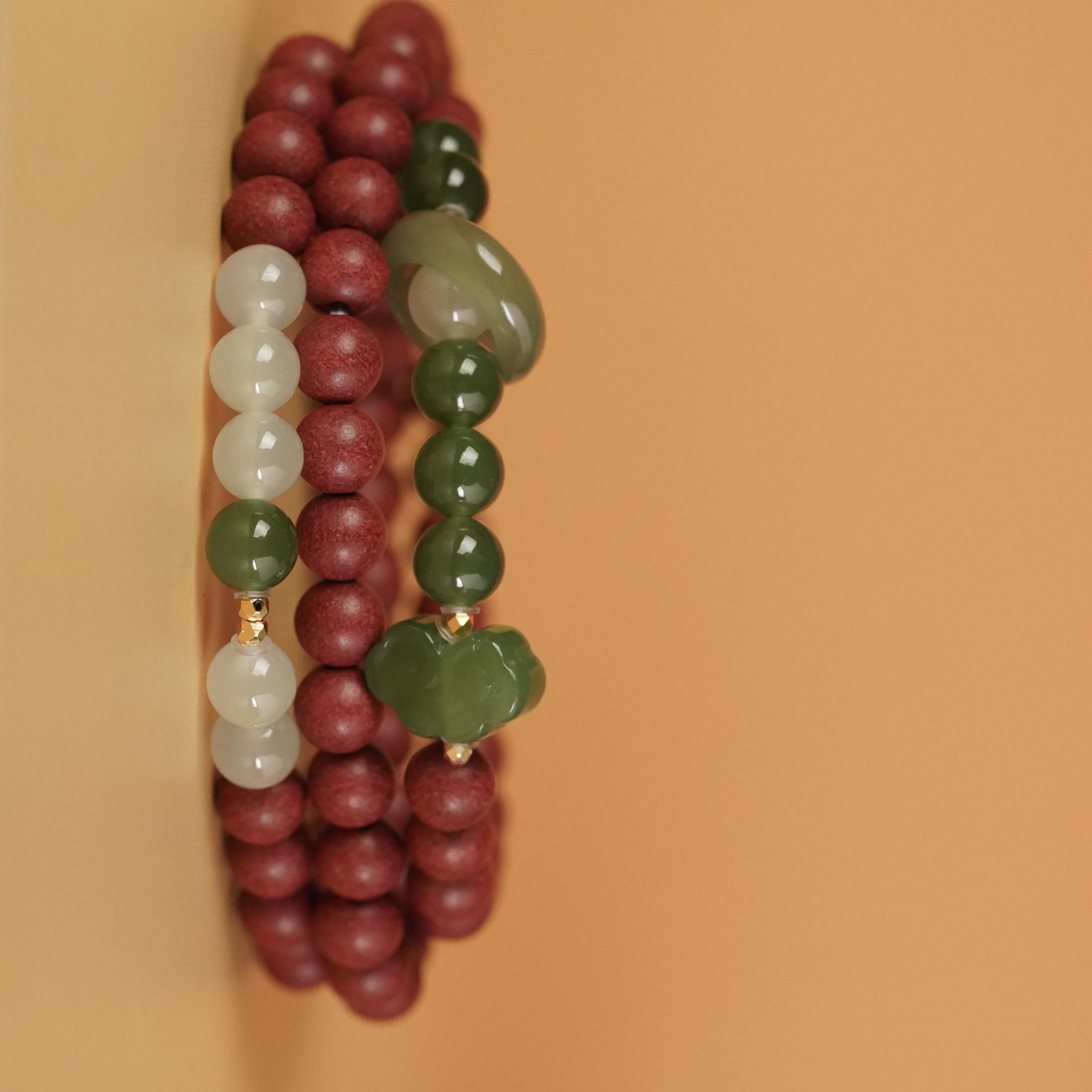 【珊木居】HXZ1581JY TO-P系列 红麝合香珠0.6圆珠跑环三圈手串