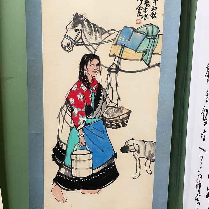 竖款精品国画作品轴