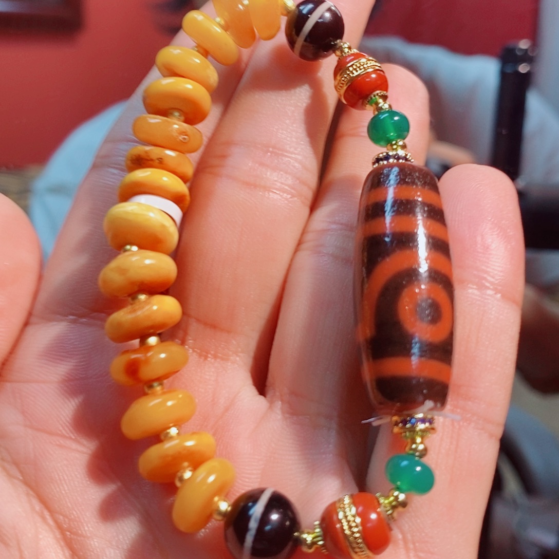 玛瑙/玉髓（覆膜）合金耳饰