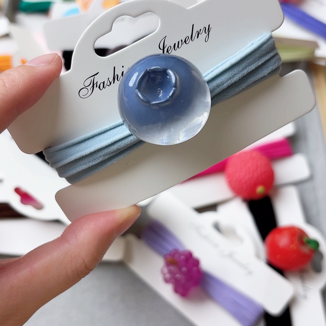 布艺铁合金夜光蓝莓发绳