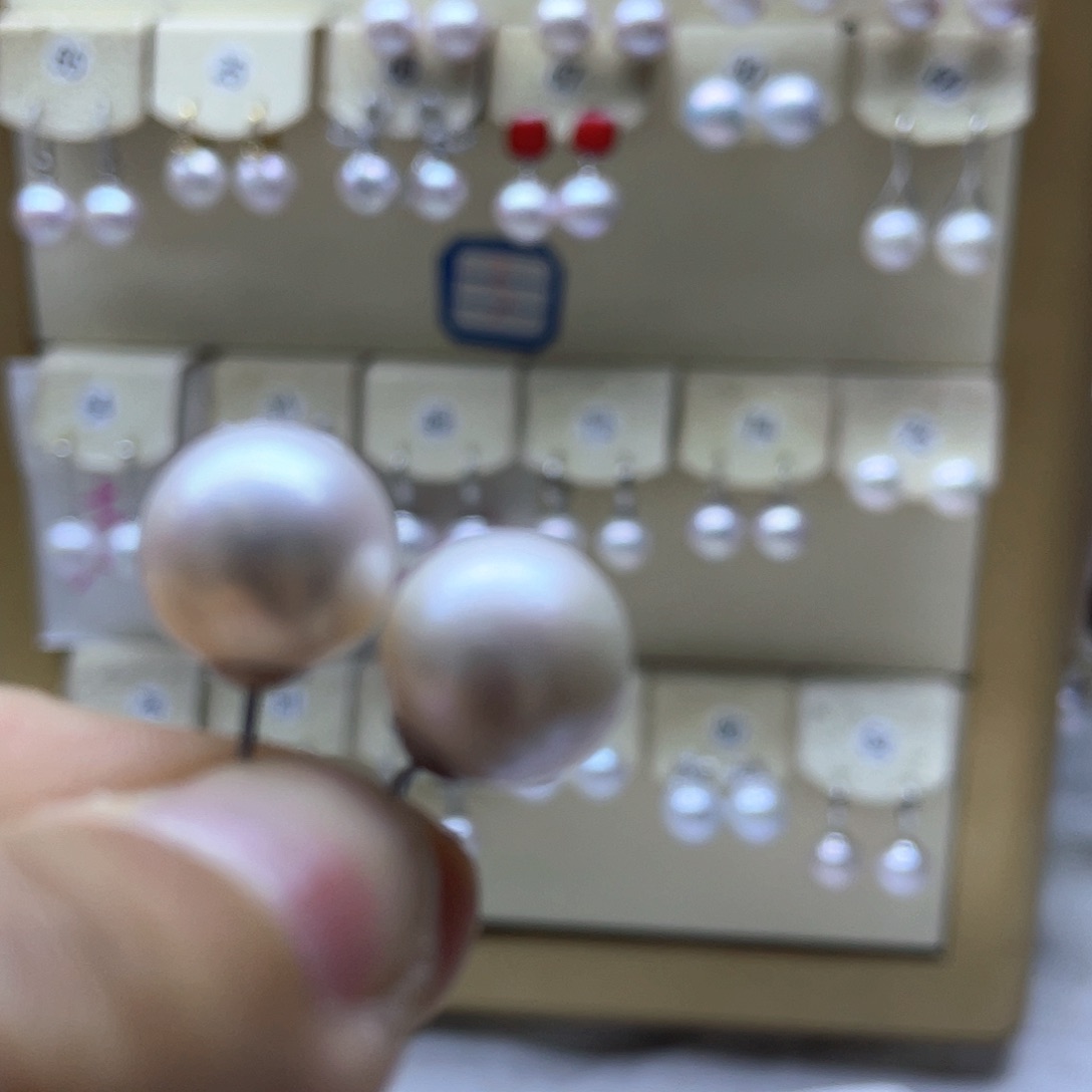 银S925镶嵌淡水珍珠耳饰