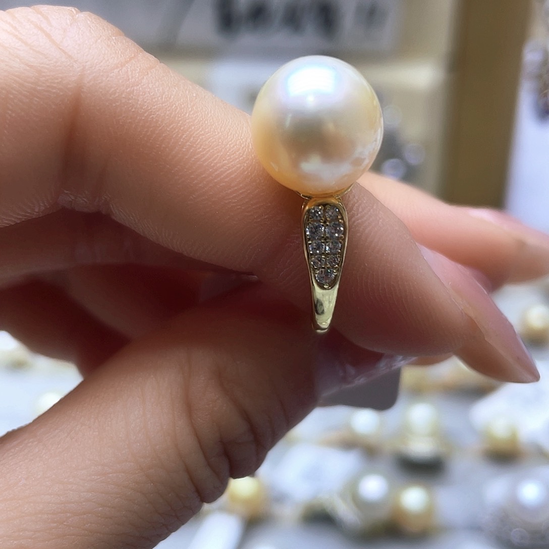 海水珍珠戒指银S925镶嵌