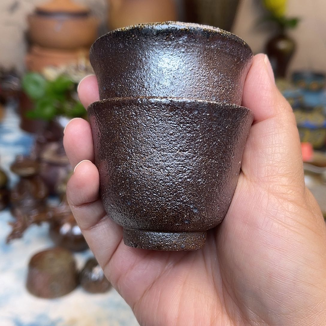粗陶品茶小杯2个阿阿阿