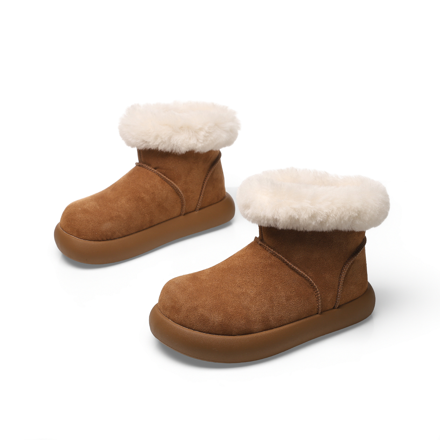 【厚底二代大土豆】百搭增高4.5平底加厚皮毛软底加绒雪地靴