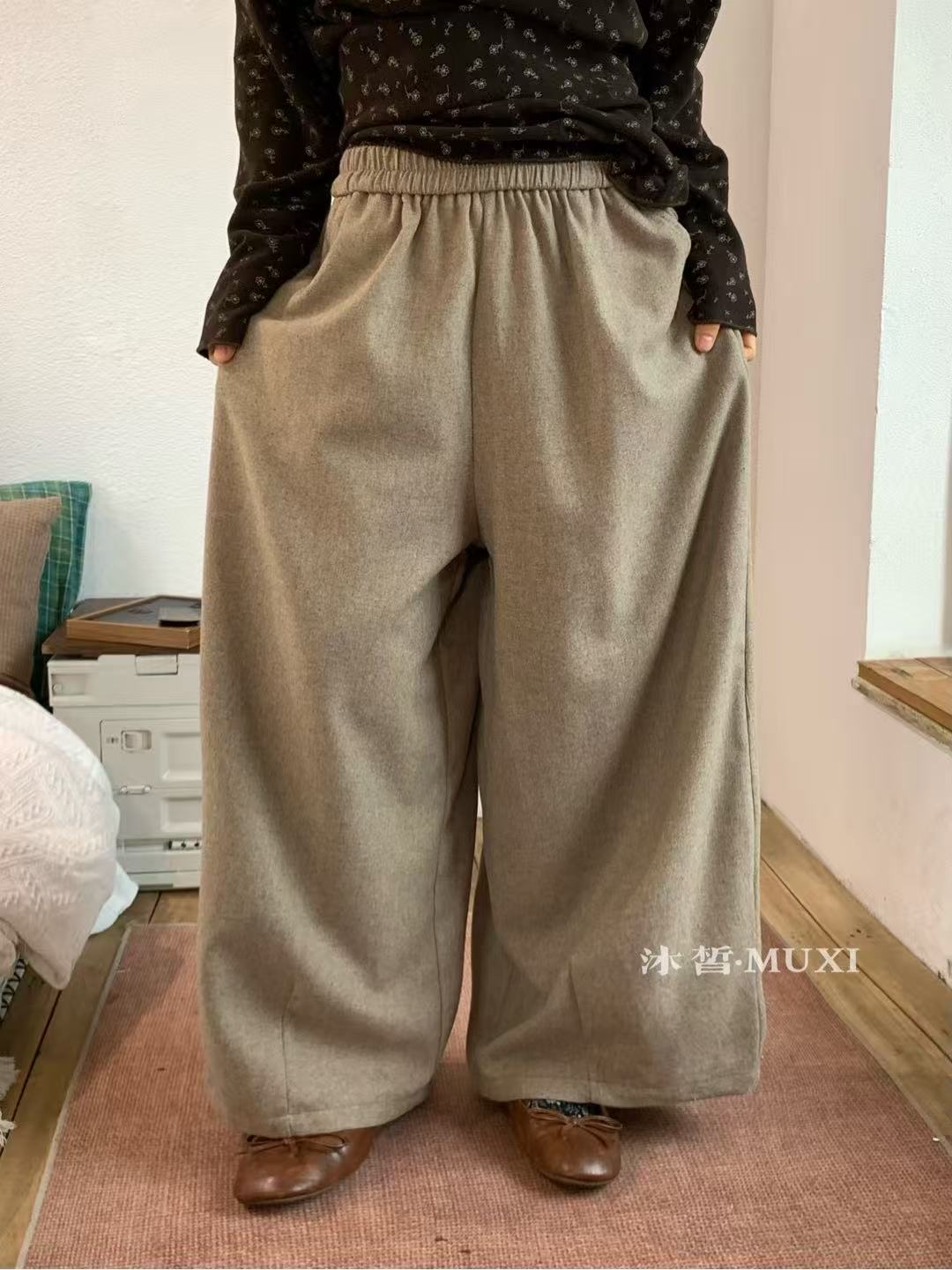 MX#20687#毛呢裤 FL